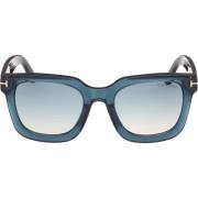 Tom Ford Blått acetat fyrkantiga solglasögon med blå linser Blue, Unis...