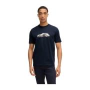 Hugo Boss Merceriserad bomullst-shirt med Porsche-logotyp Blue, Herr