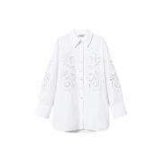 Twinset Vit Broderad Skjorta White, Dam