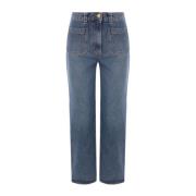 Elisabetta Franchi Cropped Jeans Blue, Dam