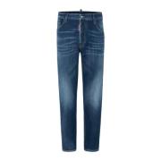 Dsquared2 Blå Tvättad Denim Jeans Blue, Herr