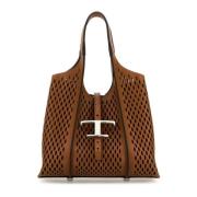 Tod's Karamell läder mini tidlös handväska Brown, Dam