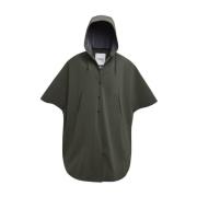 Stutterheim Matt Poncho med Logotyptryck Green, Dam