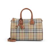 Burberry Stilig Bowlingväska i Briar Brown Beige, Dam