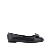 Salvatore Ferragamo Svart läder ballerina flats Black, Dam