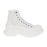 Alexander McQueen Raffia High-Top Sneakers med Band White, Dam