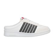 Dsquared2 Öppen Rygg Sneakers Läder Kvinnor Italien White, Dam