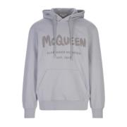 Alexander McQueen Hoodie Sweatshirt med Logodetalj Gray, Herr