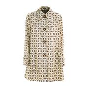 Gucci Logo Trench Coat Kvinnor Italien Beige, Dam