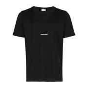 Saint Laurent Logodetalj Bomull T-shirt Män Black, Herr