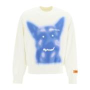 Heron Preston Var försiktig med hund bomullsweatshirt White, Herr