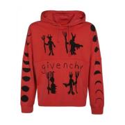 Givenchy Bomullshuvtröja med Logodetalj Red, Herr