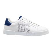 Dolce & Gabbana Portofino Light Sneakers i vitt/blått läder White, Her...