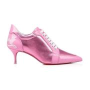 Christian Louboutin Läder Lace-Up Pumps med Logodetalj Pink, Dam