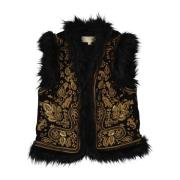 Michael Kors Broderad Paljett Ull Gilet Black, Herr