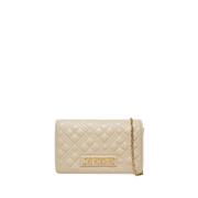 Moschino Ivory Axelväska med Gyllene Detaljer Beige, Dam