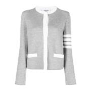 Thom Browne Ullkardigan med 4 Barer Gray, Dam