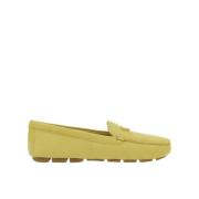 Prada Läder Logo Loafers Kvinnor Italien Yellow, Dam