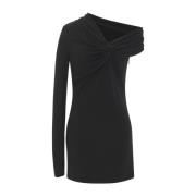 Saint Laurent Asymmetrisk En Ärm Klänning Italien Tillverkad Black, Da...