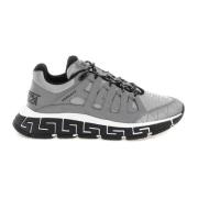 Versace Trigreca Sneaker Tyg Läder Gummi Gray, Dam