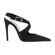 Saint Laurent Kristall Stängning Sidenpumps Black, Dam