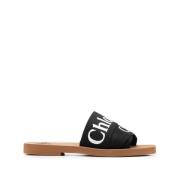 Chloé Trä Sandal Black, Dam