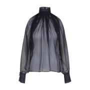 Saint Laurent Midnight Blue Blouse Blue, Dam