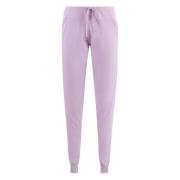 Malo Cashmere Track-Pants med Ribbade Manschetter Purple, Dam