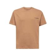 A-Cold-Wall Bomull T-shirt med Ribbad Halsringning Brown, Herr