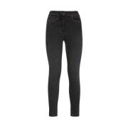 Msgm Kontrastsömnad Denim Jeans Black, Dam