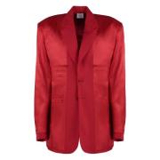 Vetements Jacquard Revers Blazer Red, Herr