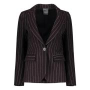 Lorena Antoniazzi Silkeblandning Revers Krage Blazer Brown, Dam