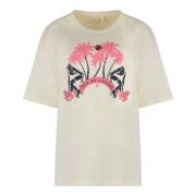 See by Chloé Bomull T-shirt med Ribbad Krage Yellow, Dam