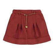 Zimmermann Högmidjade Veckade Shorts med Ficka Orange, Dam