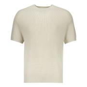 Neil Barrett Räfflad Stickad T-shirt Beige, Herr