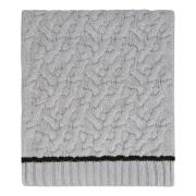 Malo Lyxig Cable-Knit Cashmere Scarf Gray, Herr