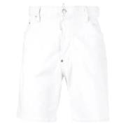 Dsquared2 Stiliga Denim Shorts för Män White, Herr