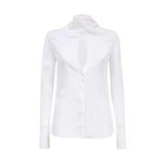 Salvatore Ferragamo Tied Neckline Rayon Blouse White, Dam