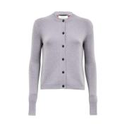 Salvatore Ferragamo Lyxig Cashmere Cardigan med Ribbade Detaljer Gray,...