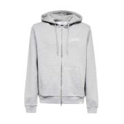 Les Deux Bomull Full Zip Hoodie med Fickor Gray, Herr