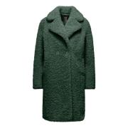 BomBoogie Lock-effekt Sherpa Fleece Kappa med Revers Green, Dam