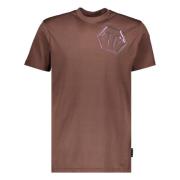 Philipp Plein Cotton T-shirt med Fronttryck Brown, Herr