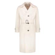 Salvatore Ferragamo Bomull trenchcoat med slagkrage White, Herr