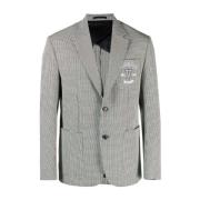 Versace Broderad Houndstooth Blazer Black, Herr