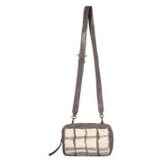 Lorena Antoniazzi Rävpäls Läder Crossbody Väska Gray, Dam