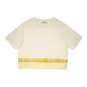 Lanvin Räfflad halsring crop top med applikationer White, Dam