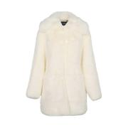 Dsquared2 Oversize Faux Fur Coat White, Dam