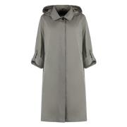 Moorer Techno Fabric Trench Coat med Dragsko Gray, Dam