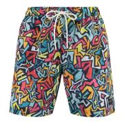 Paul & Shark Tryckta badshorts med justerbar midja Multicolor, Herr