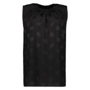 Dolce & Gabbana Monogram Silkesblus Black, Dam